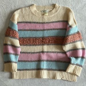 Cotton Emporium Nordstrom Pastel Stripe Tinsel Sweater - L